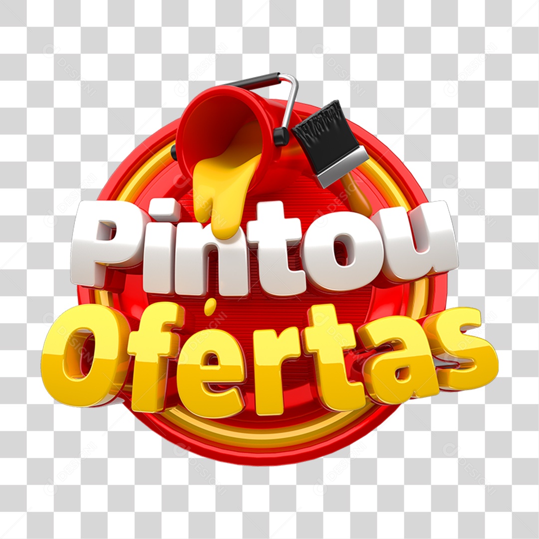 Selo 3D Pintou Ofertas PNG Transparente