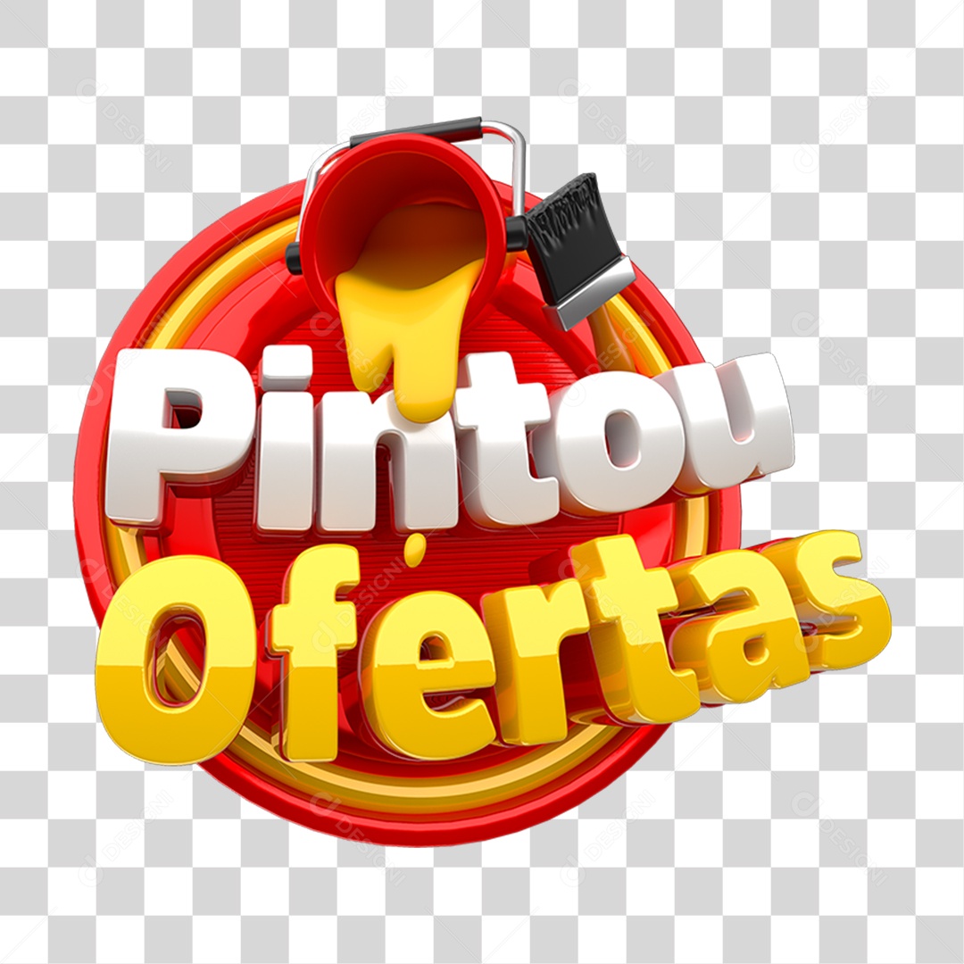 Selo 3D Pintou Ofertas PNG Transparente