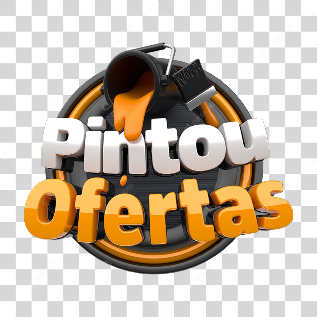 Selo 3D Pintou Ofertas PNG Transparente