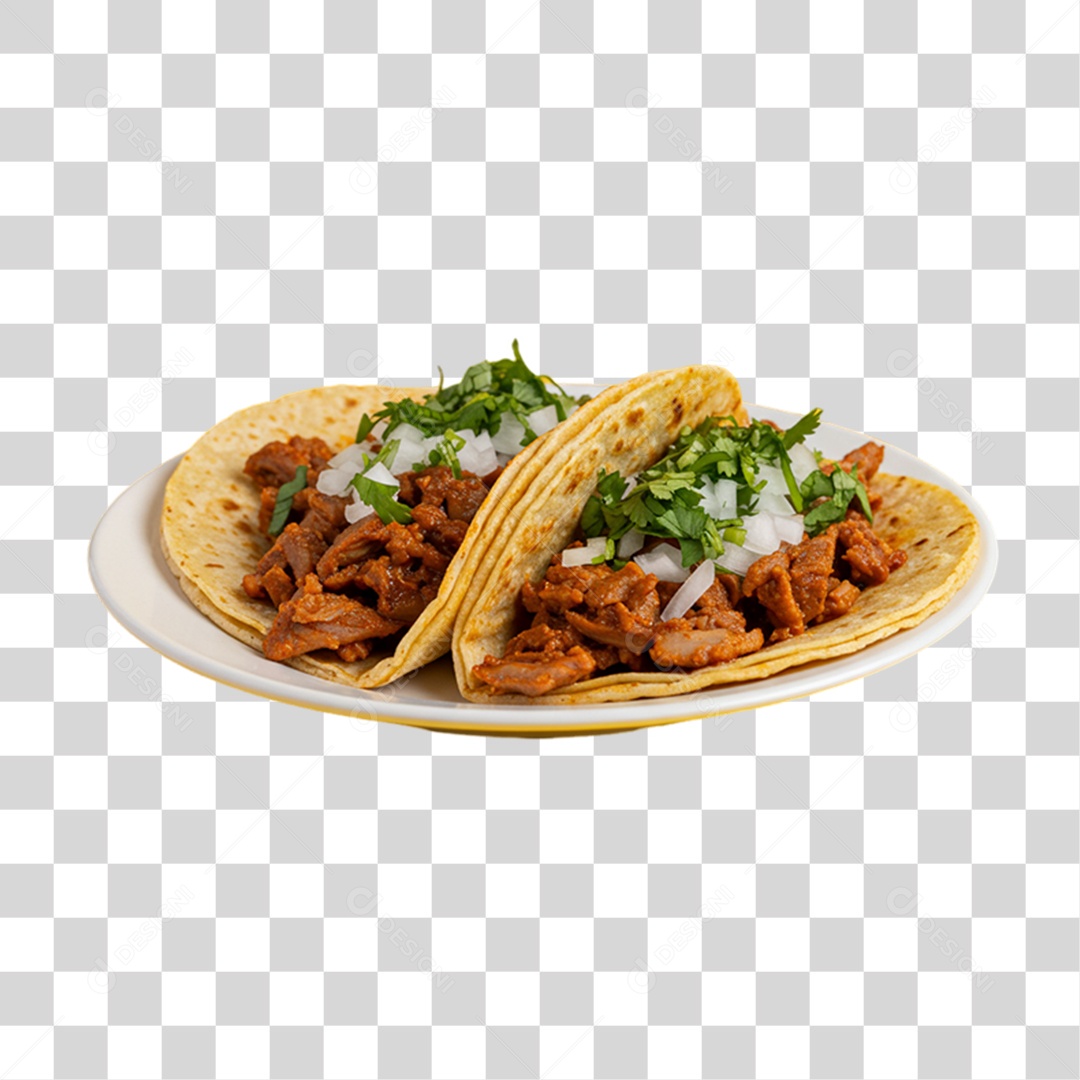 Tacos Prato Mexicano PNG Transparente