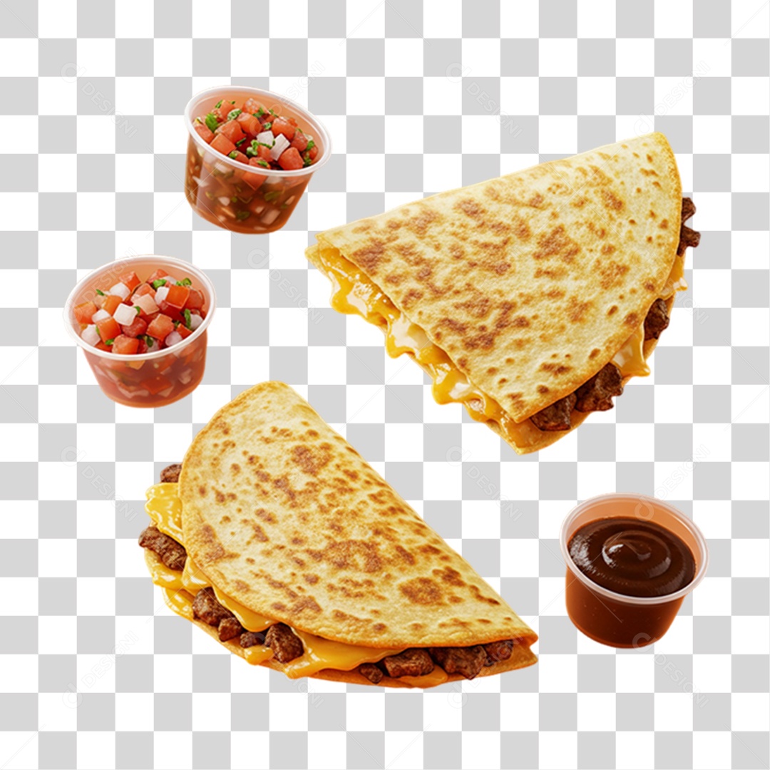 Quesadilla Prato Mexicano PNG Transparente
