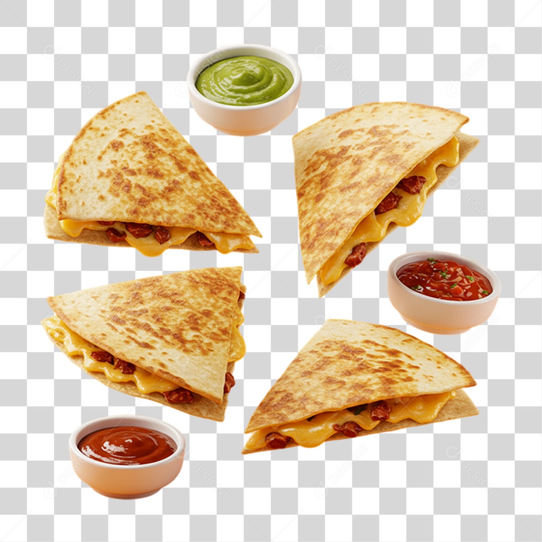 Quesadilla Prato Mexicano PNG Transparente