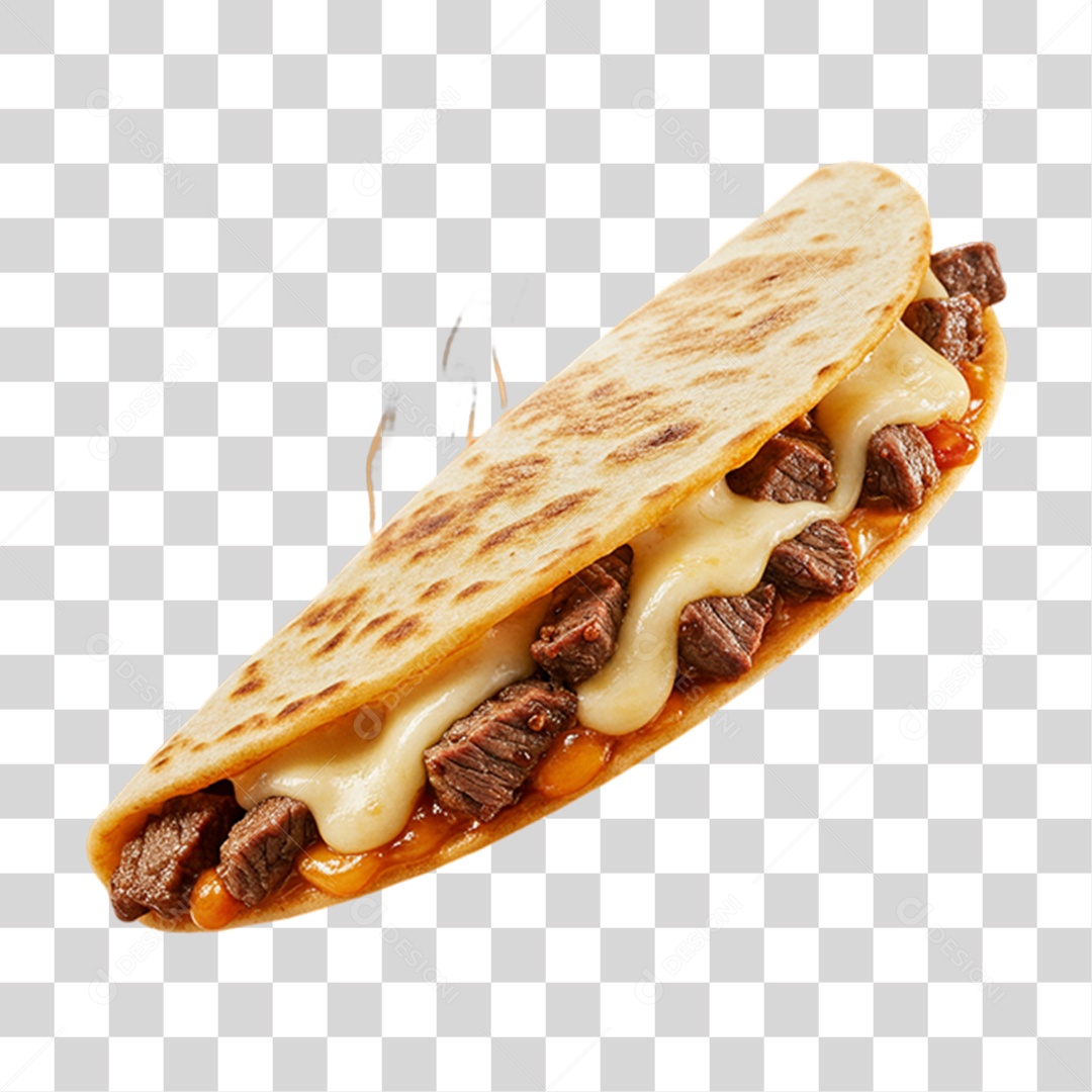 Quesadilla de Carne Prato Mexicano PNG Transparente