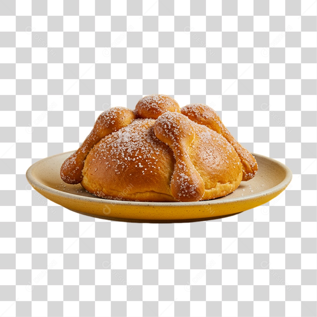 Pan de Muerto Prato Mexicano PNG Transparente