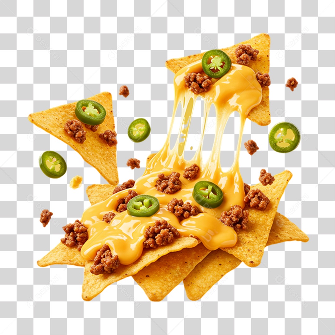 Nachos Recheados Prato Mexicano PNG Transparente
