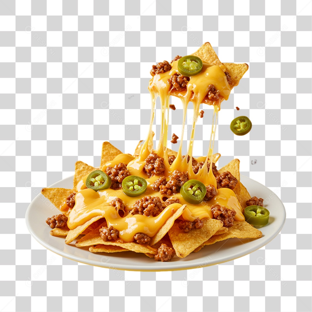 Nachos Recheados Prato Mexicano PNG Transparente