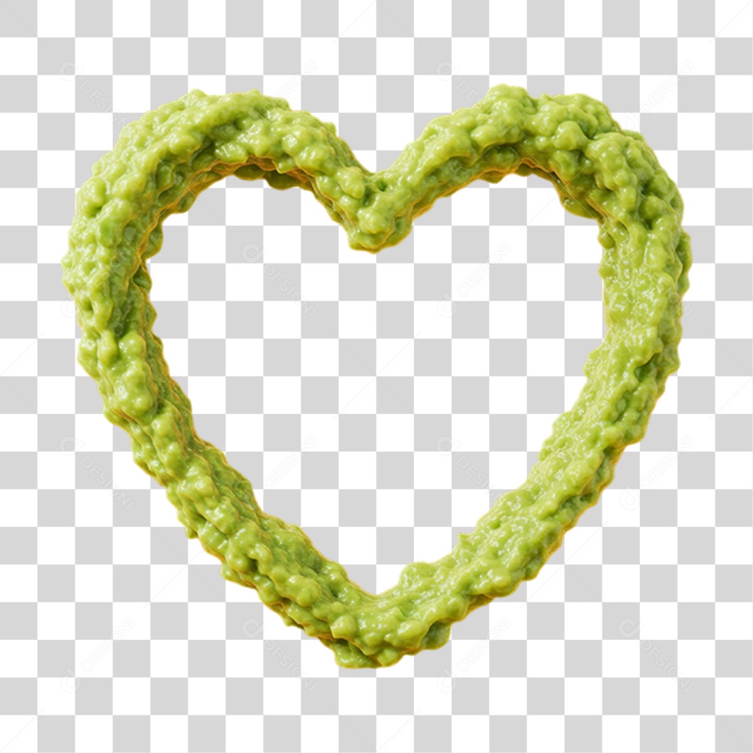 Guacamole Prato Mexicano em Formato de Coração PNG Transparente