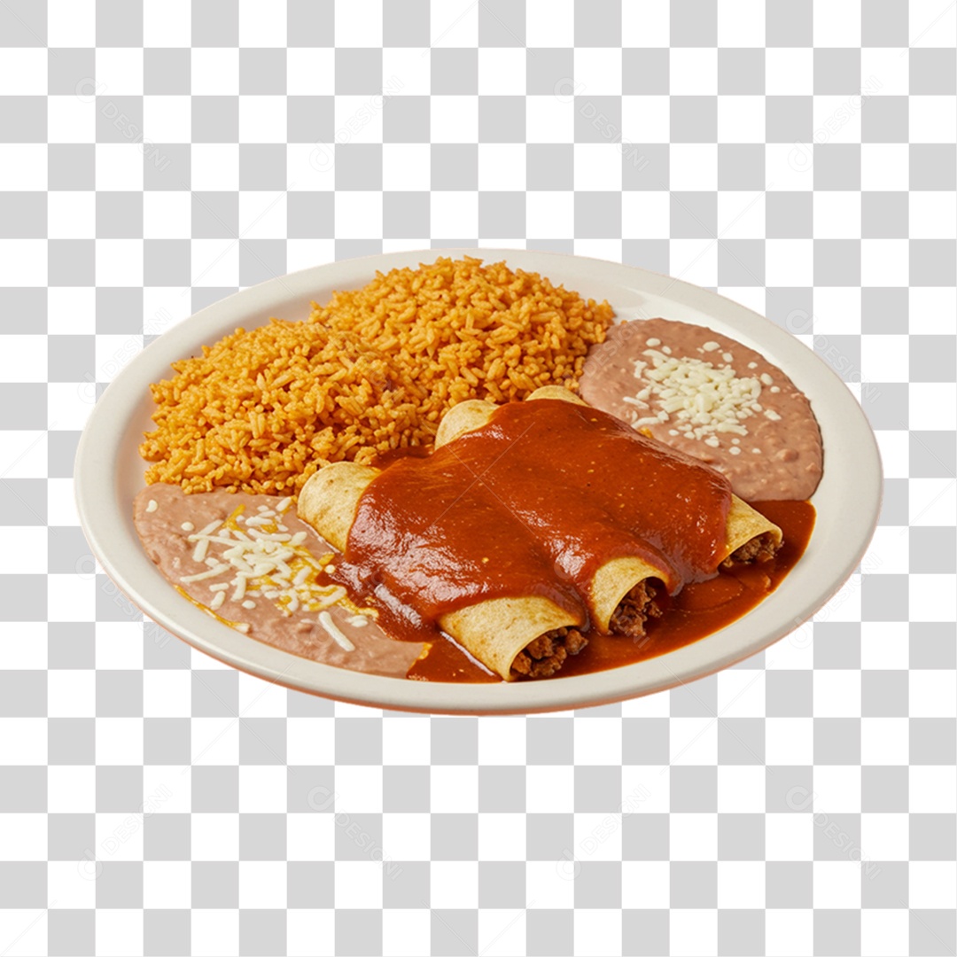 Enchiladas Prato Mexicano PNG Transparente
