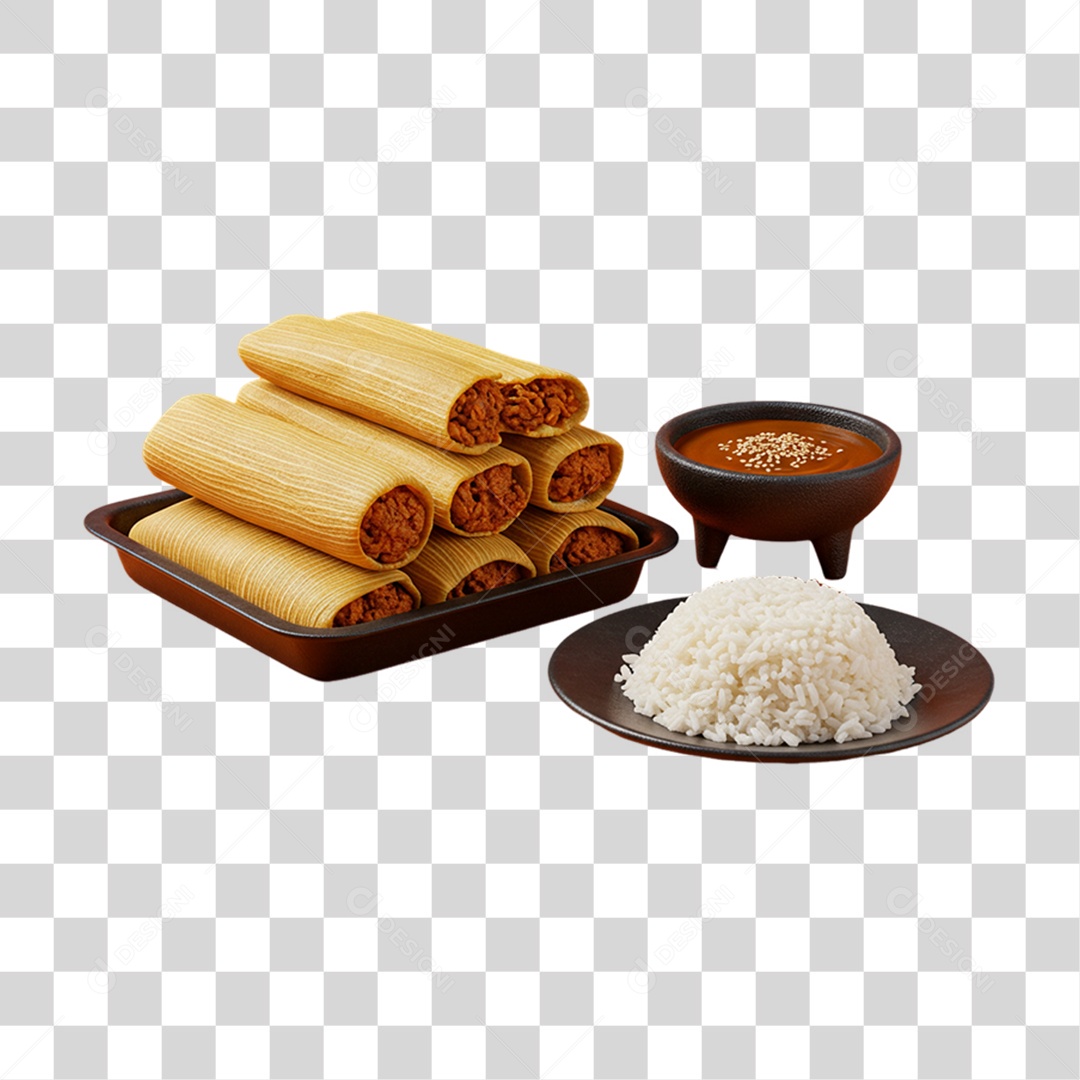 Combo de Tamales Prato Mexicano PNG Transparente