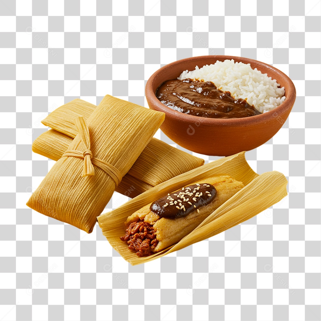 Combo de Tamales Prato Mexicano PNG Transparente