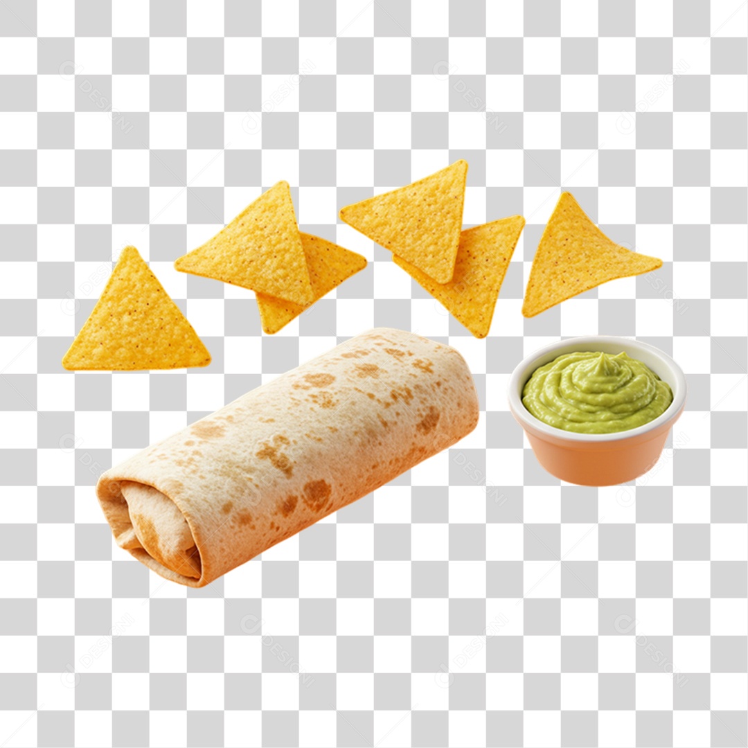Burrito e Guacamole PNG Transparente