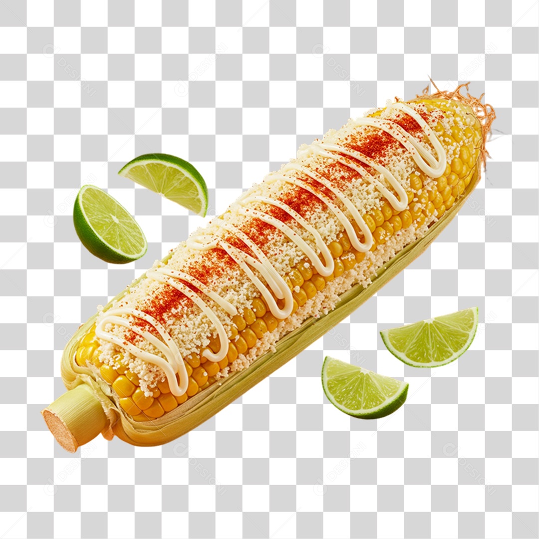 Combo Milho Mexicano Limão Pimenta PNG Transparente