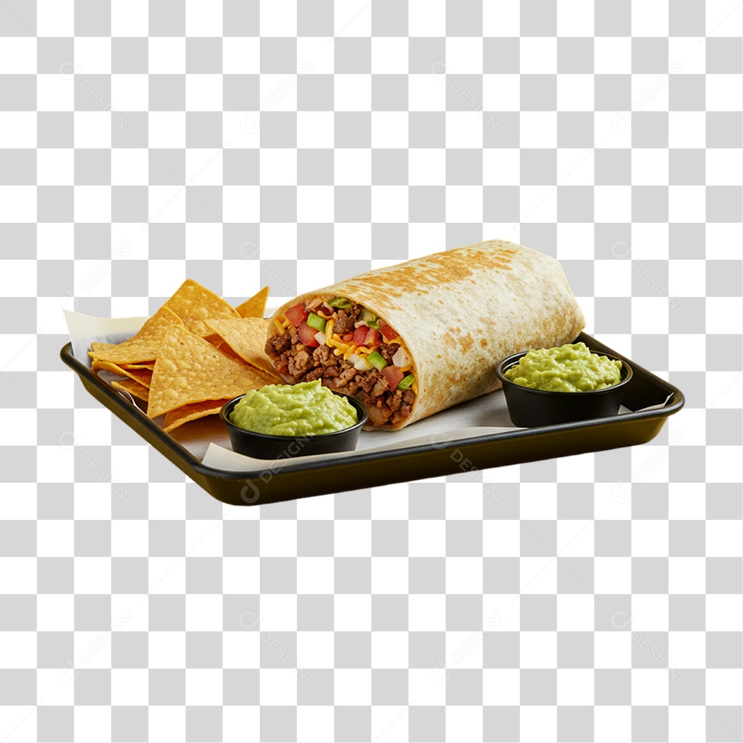 Combo Guacamole com Burrito PNG Transparente
