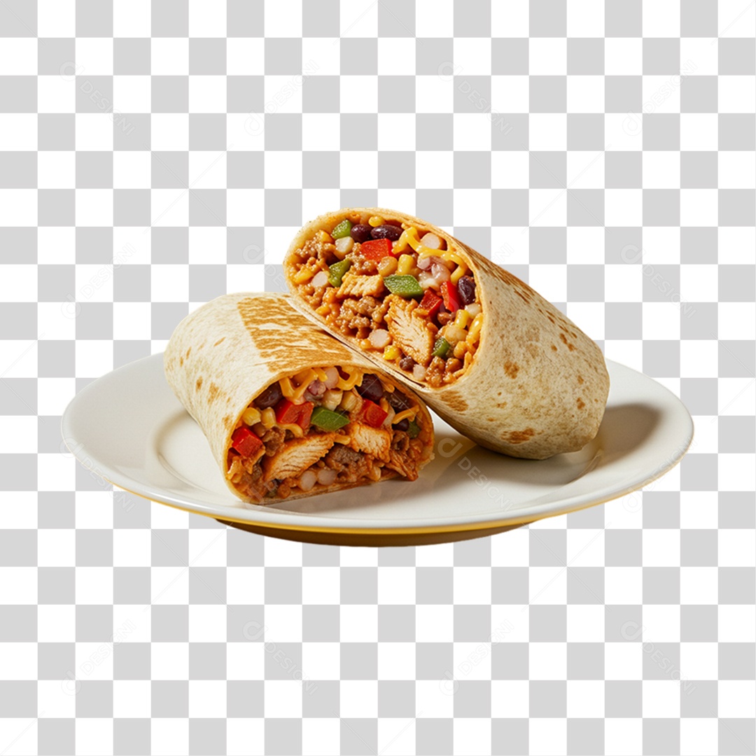 Lanche Burrito PNG Transparente
