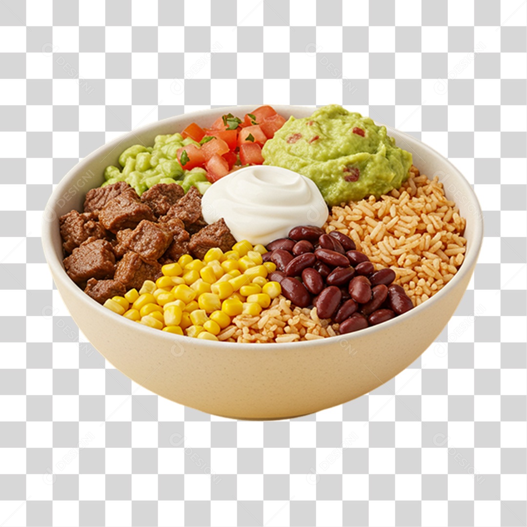 Porção de Burrito Bowl PNG Transparente