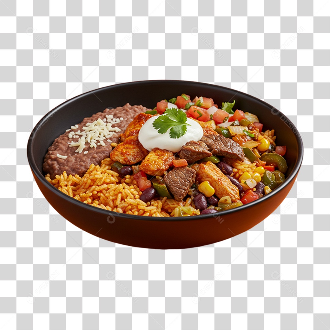 Porção de Burrito Bowl PNG Transparente