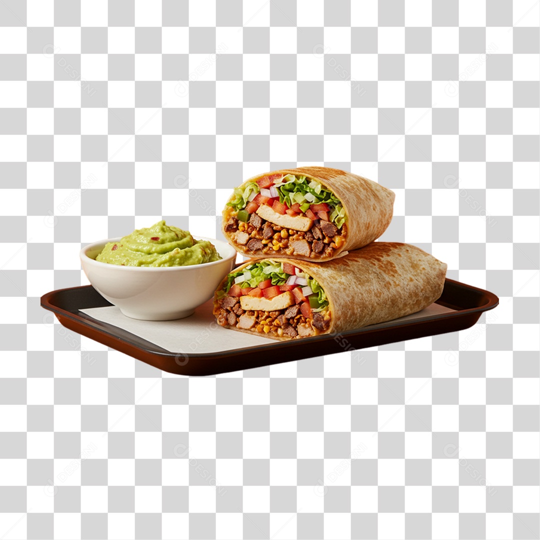 Burrito e Guacamole PNG Transparente