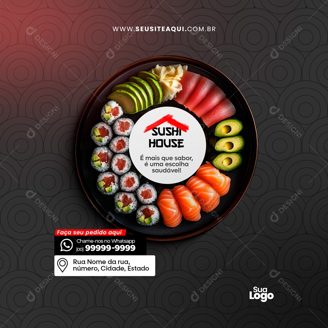 Restaurante Japonês Social Media PSD Editável