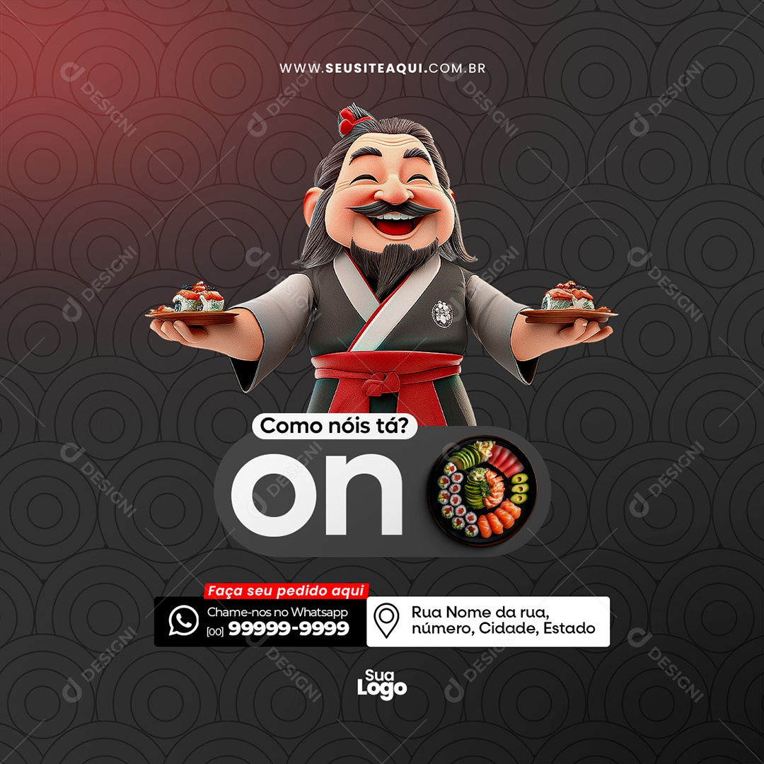Restaurante Japonês Social Media PSD Editável