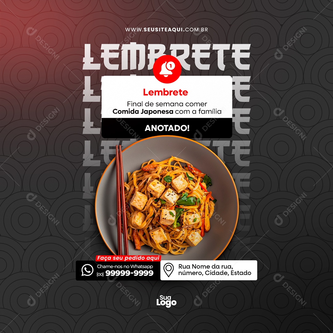 Restaurante Japonês Social Media PSD Editável