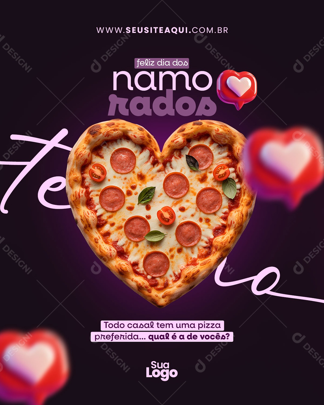 Feliz Dia dos Namorados 12 de Junho Social Media PSD Editável