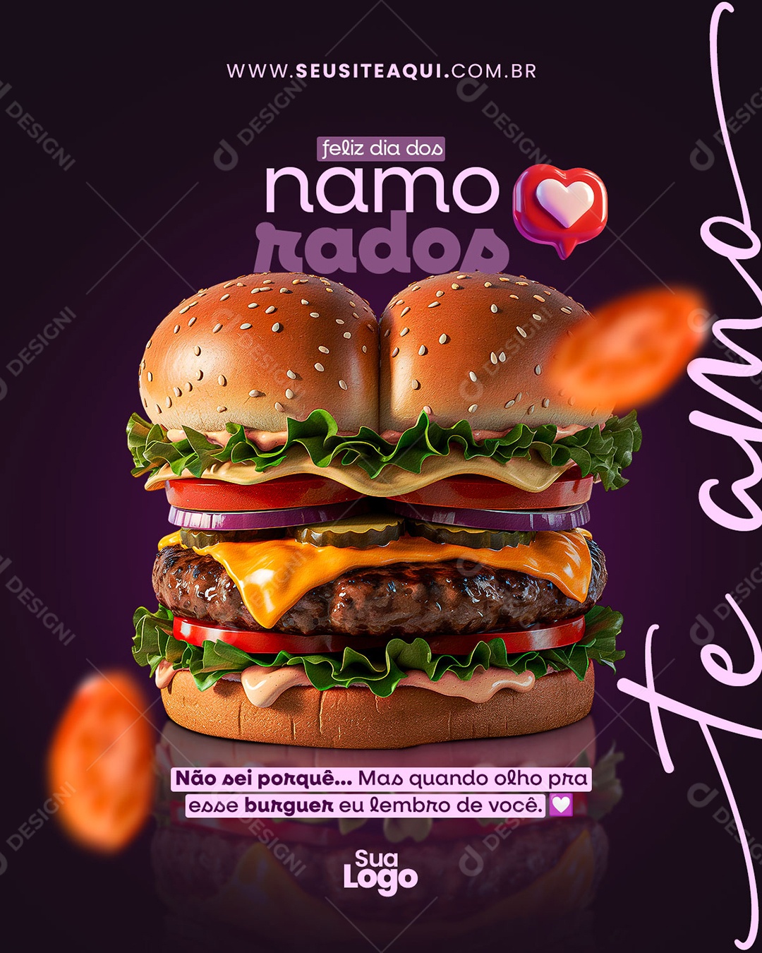 Feliz Dia dos Namorados 12 de Junho Social Media PSD Editável