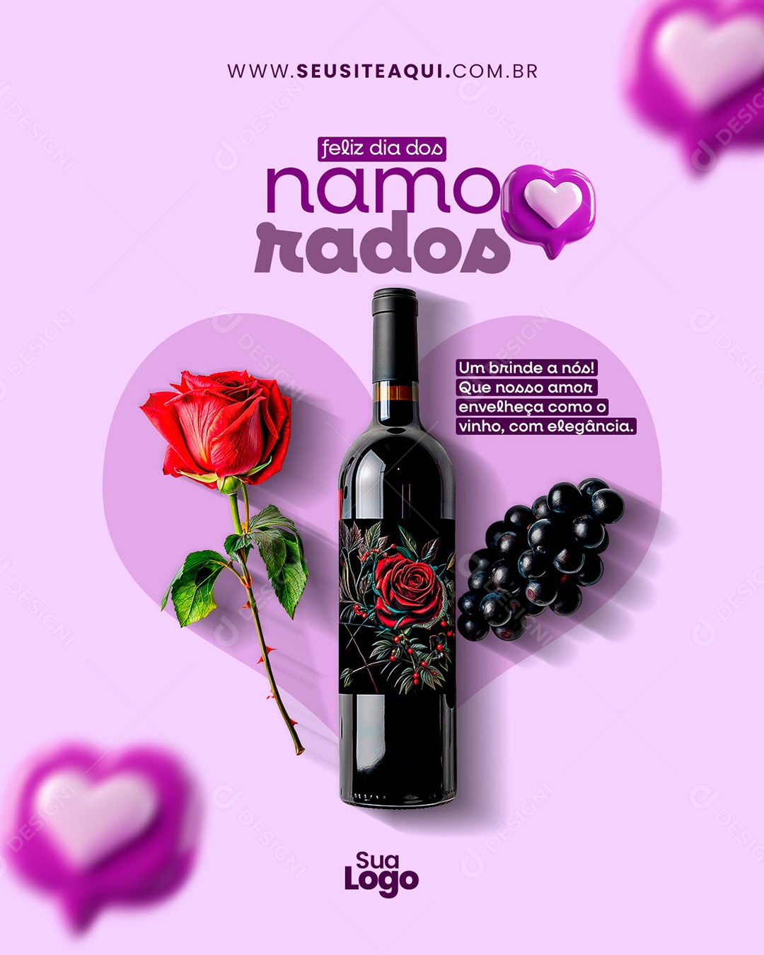 Feliz Dia dos Namorados 12 de Junho Social Media PSD Editável