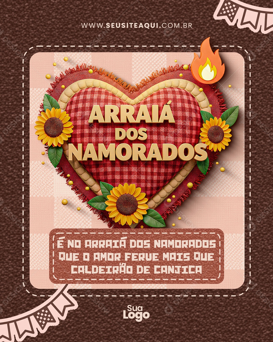 Feliz Dia dos Namorados 12 de Junho Social Media PSD Editável