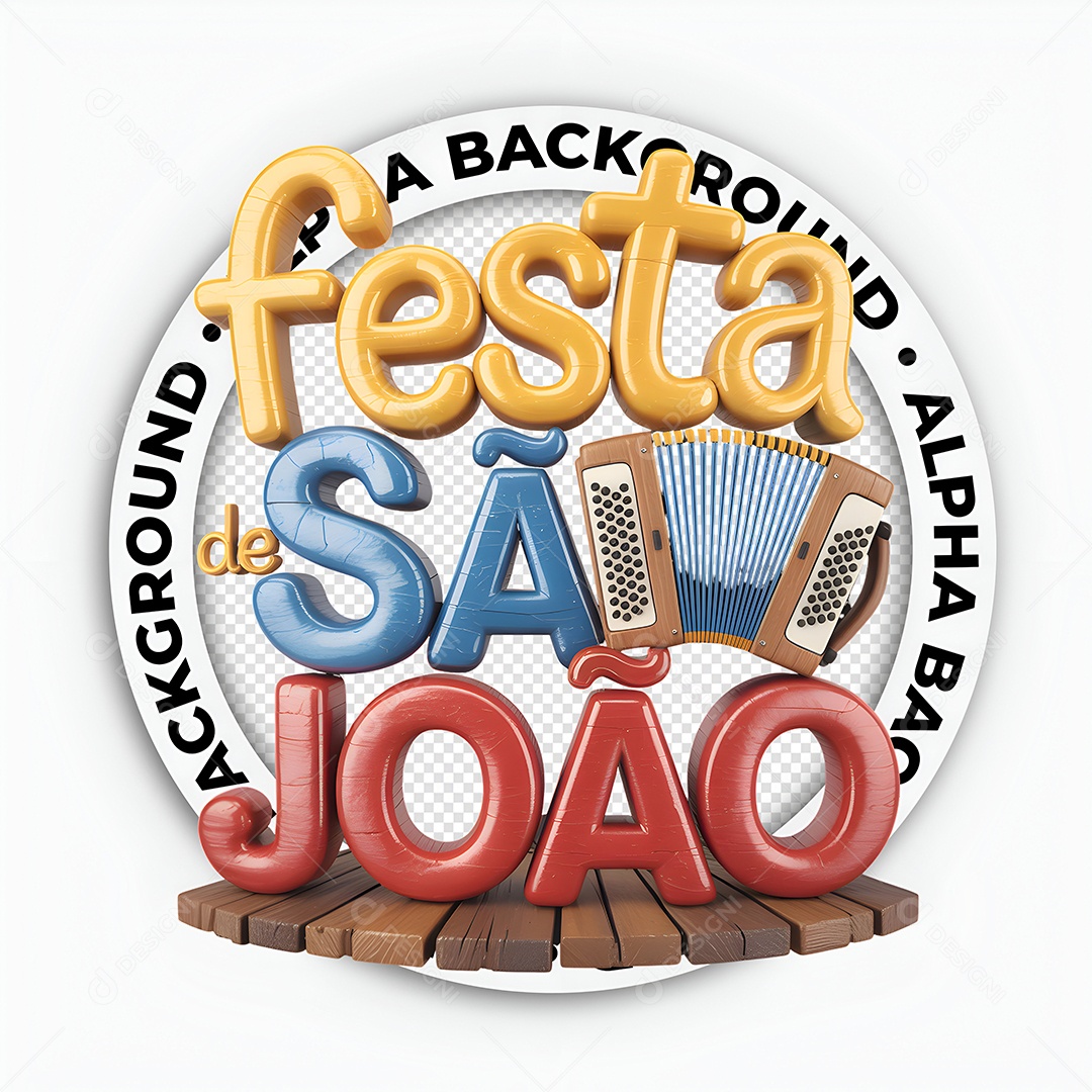 Arraia São Jão Selo 3D para Composição PSD