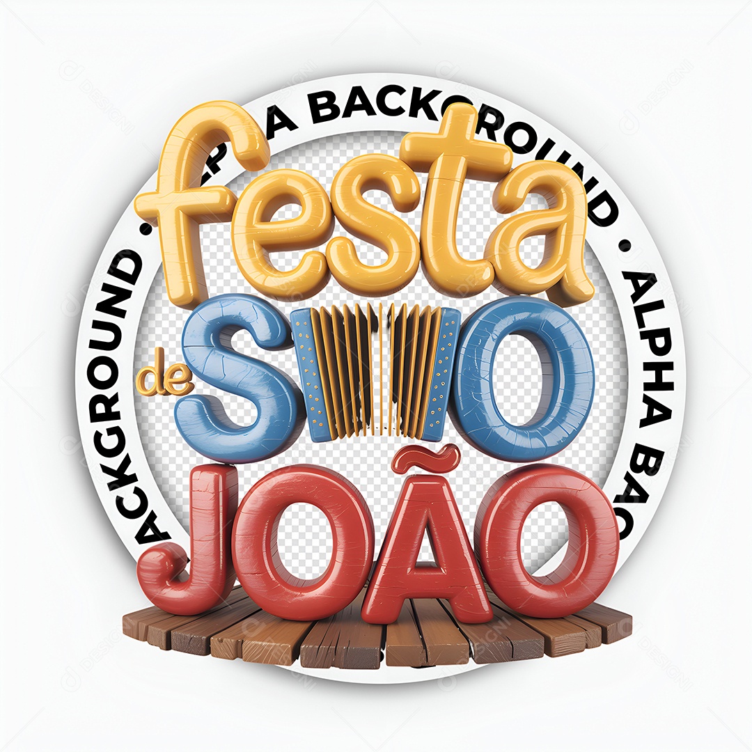 Arraia São Jão Selo 3D para Composição PSD