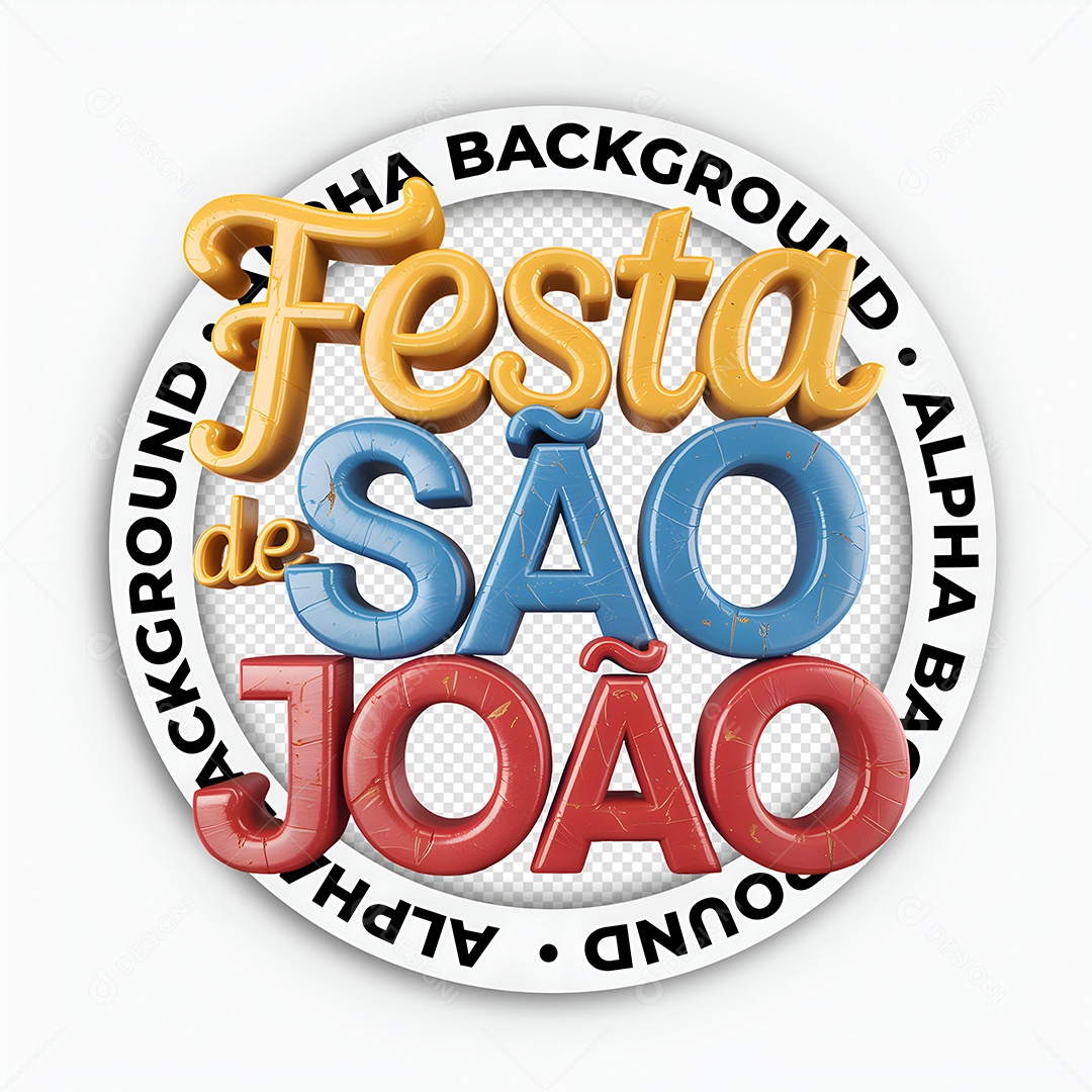 Arraia São Jão Selo 3D para Composição PSD