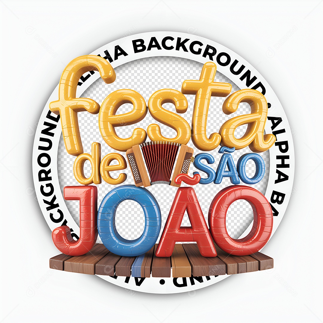 Arraia São Jão Selo 3D para Composição PSD