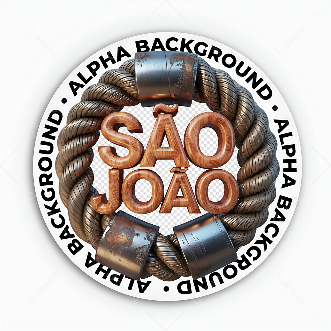 Arraia São Jão Selo 3D para Composição PSD