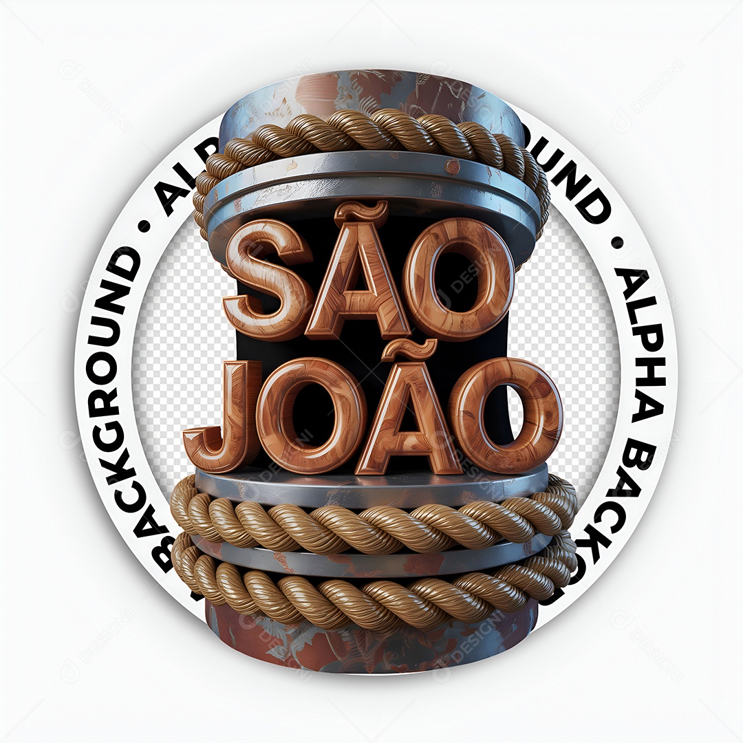 Arraia São Jão Selo 3D para Composição PSD