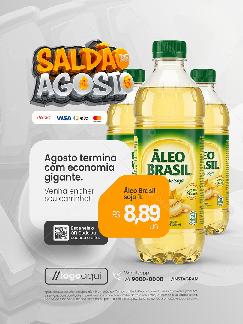 Saldão de Agosto Supermercado Social Media PSD Editável