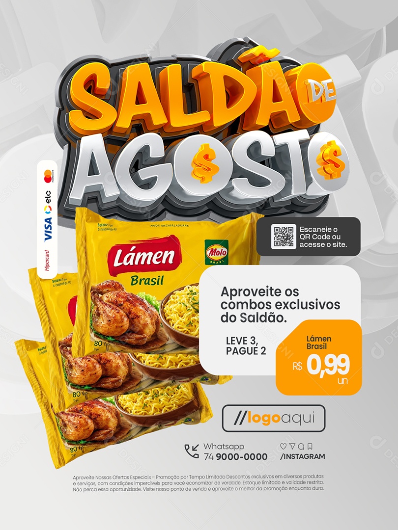 Saldão de Agosto Supermercado Social Media PSD Editável