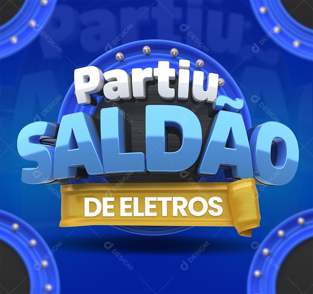 Selo 3D Partiu Saldão de Eletros Para Composição PSD
