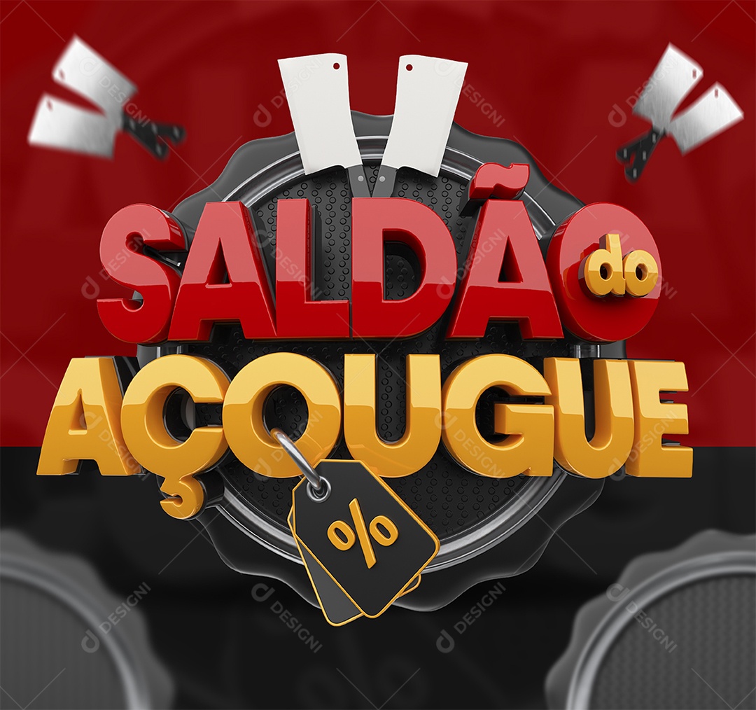 Selo 3D Saldão do Açougue Para Composição PSD