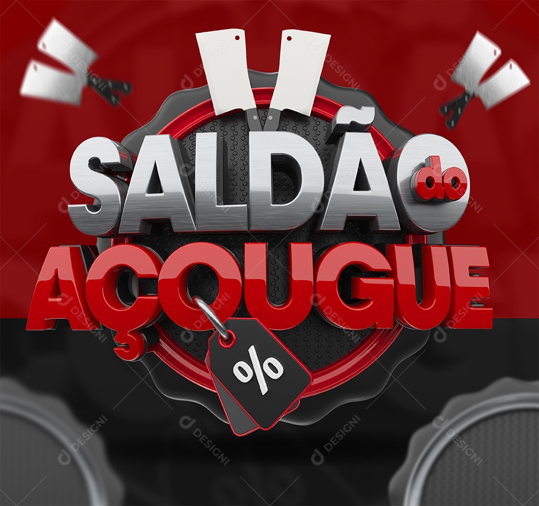 Selo 3D Saldão do Açougue Para Composição PSD