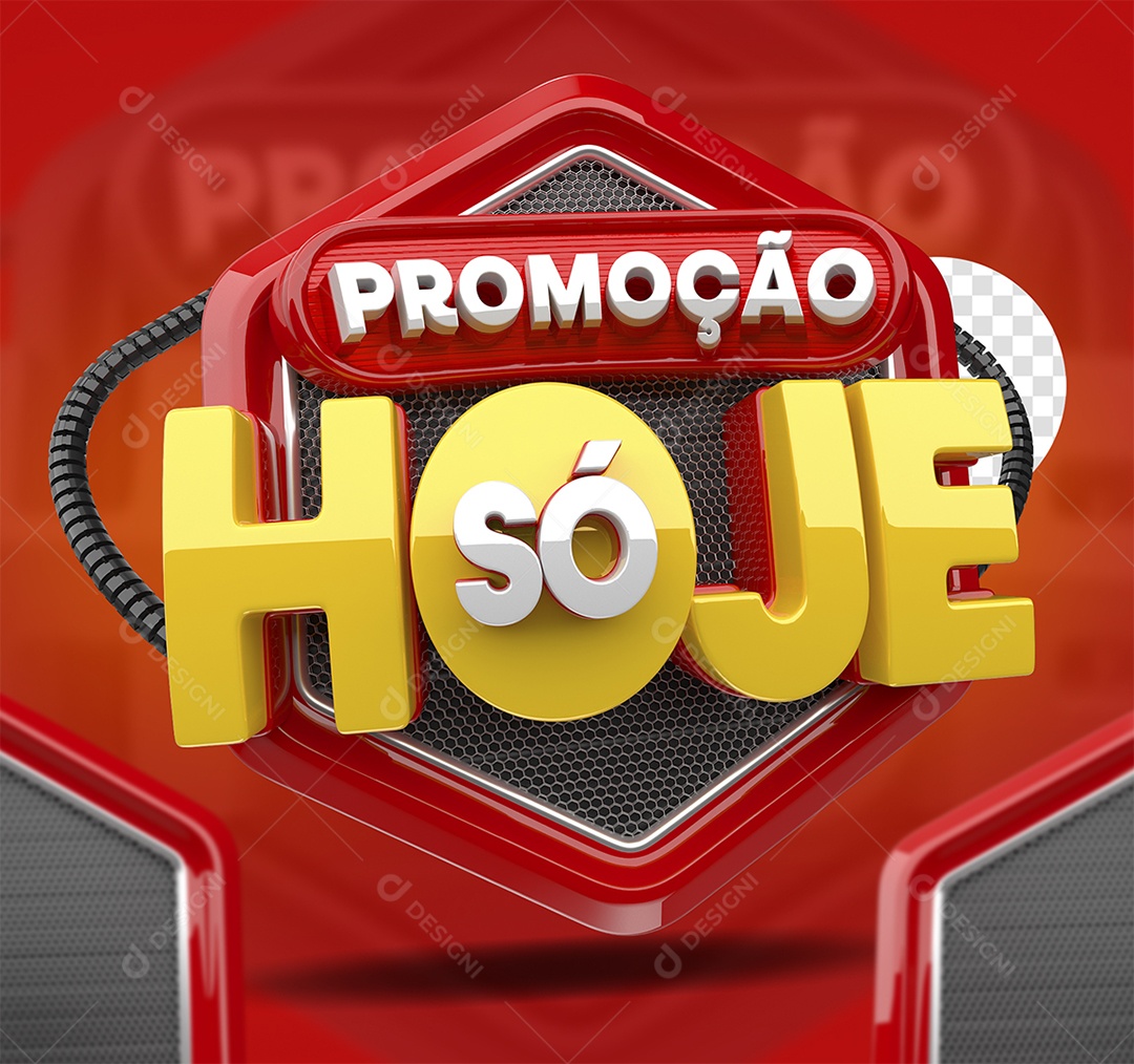 Selo 3D Promoção só Hoje Para Composição PSD