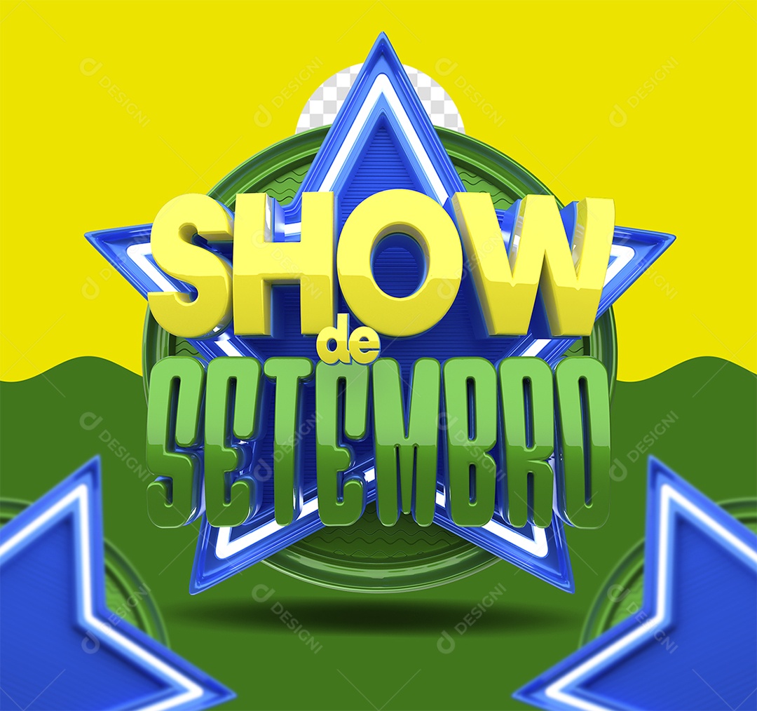 Selo 3D Show de Setembro Para Composição PSD