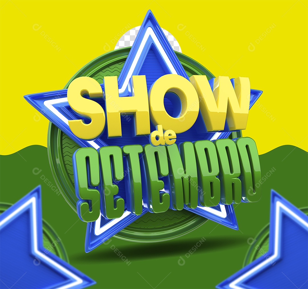 Selo 3D Show de Setembro Para Composição PSD