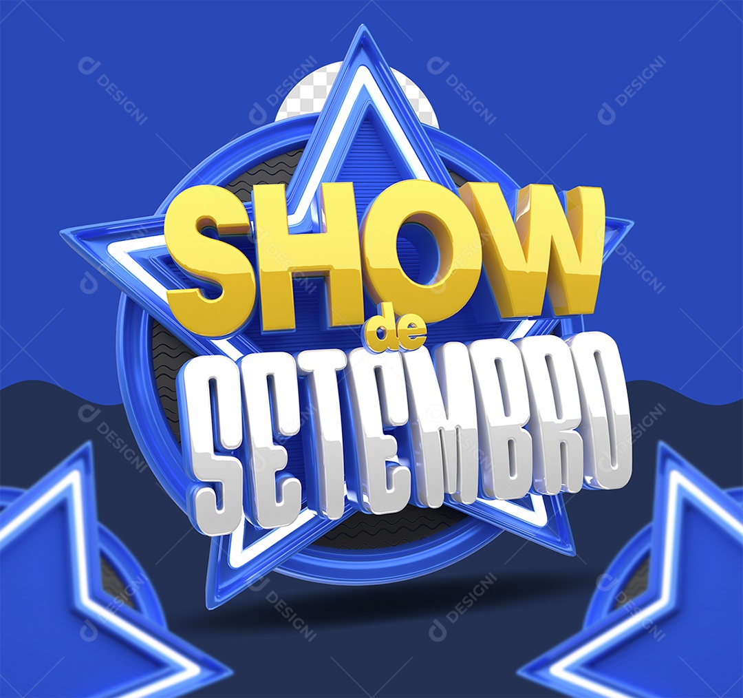 Selo 3D Show de Setembro Para Composição PSD