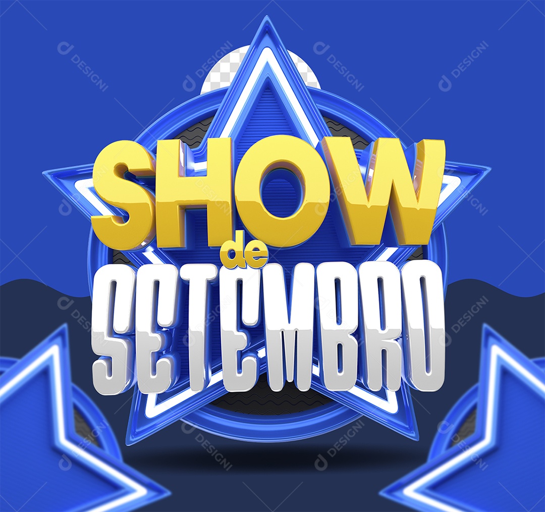 Selo 3D Show de Setembro Para Composição PSD