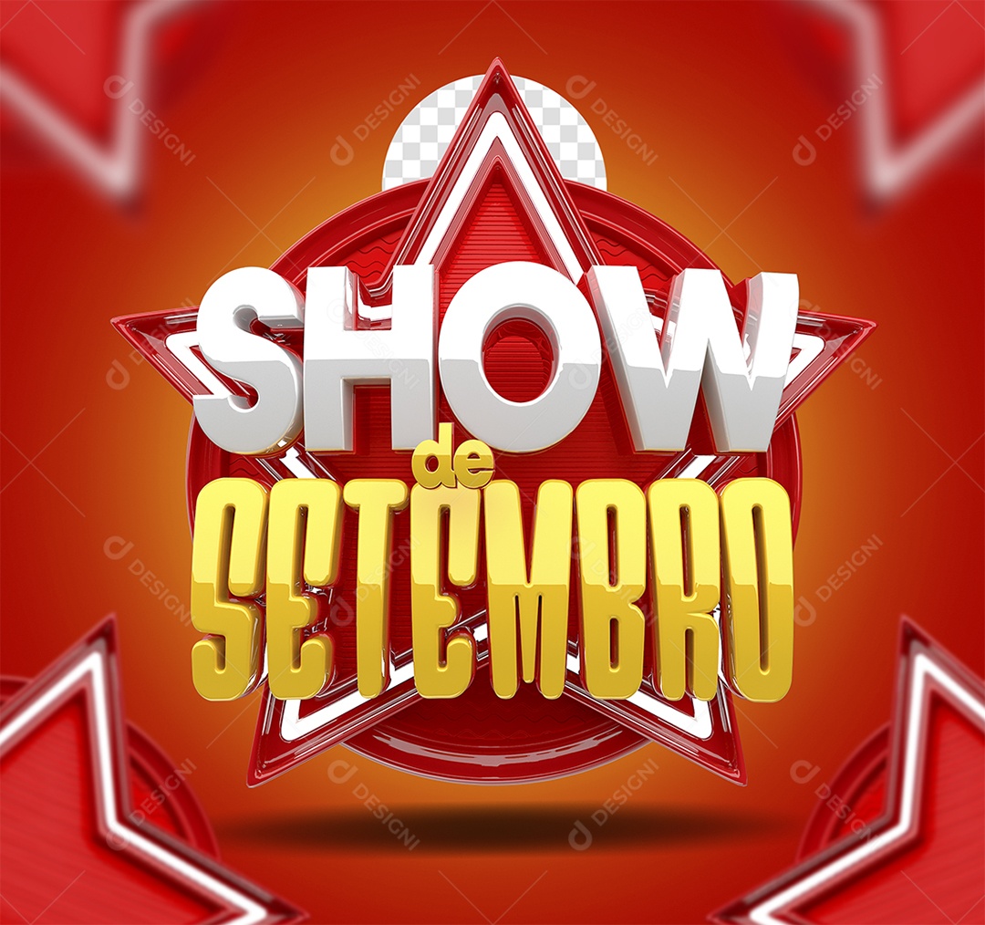 Selo 3D Show de Setembro Para Composição PSD