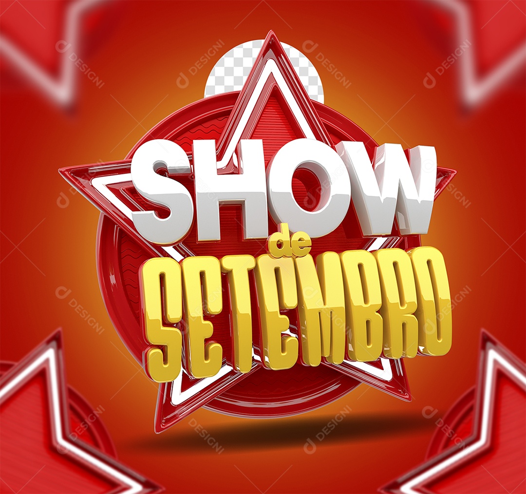 Selo 3D Show de Setembro Para Composição PSD