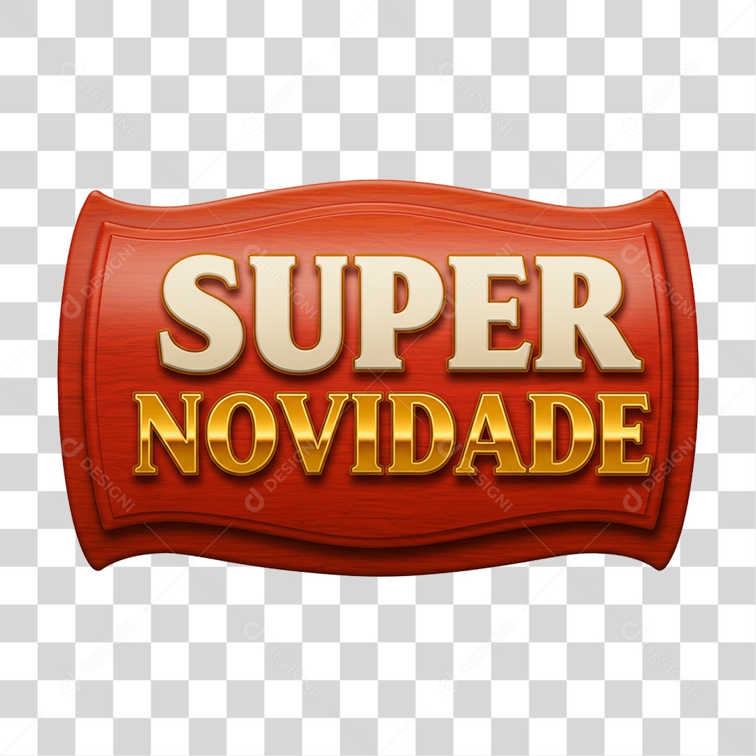 Selo 3D Super Novidade PNG Transparente
