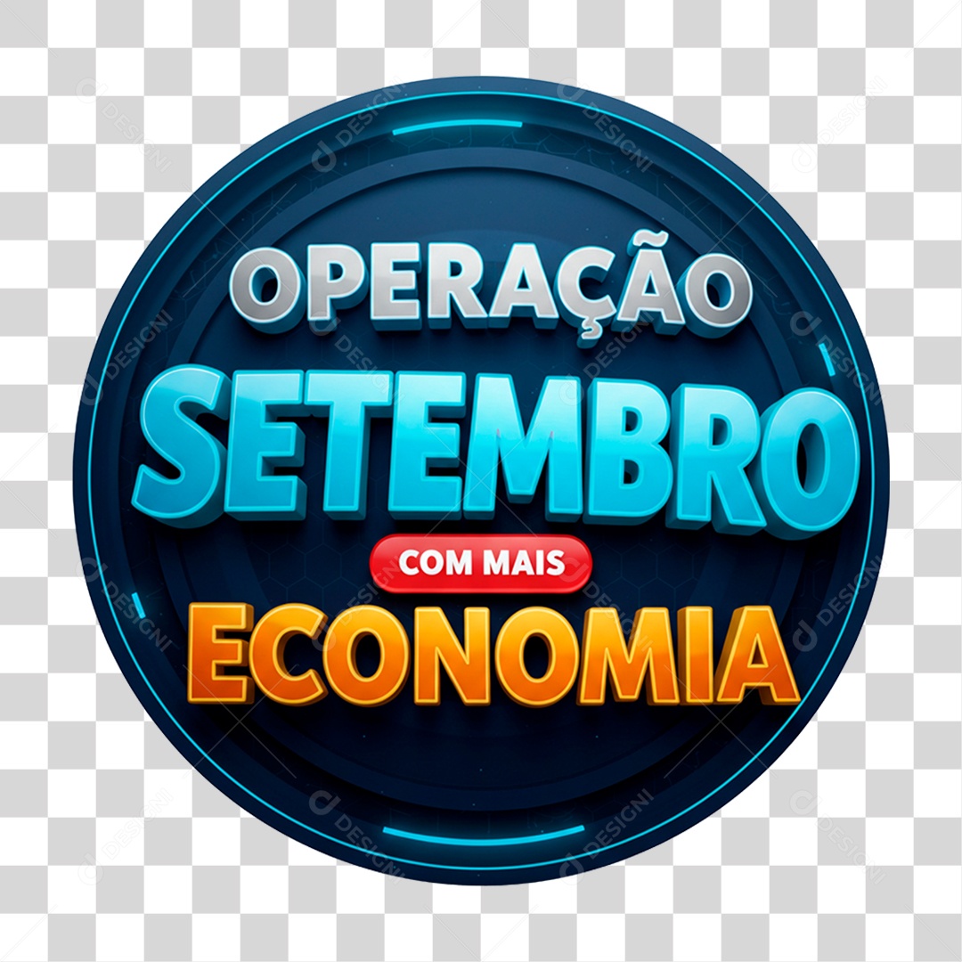 Selo 3D Operação Setembro com Mais Economia PNG Transparente