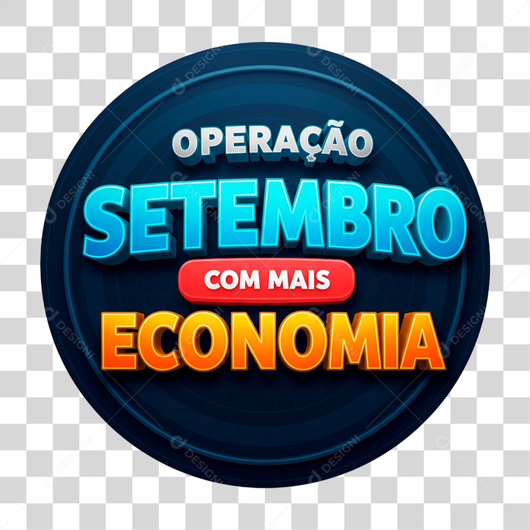 Selo 3D Operação Setembro com Mais Economia PNG Transparente