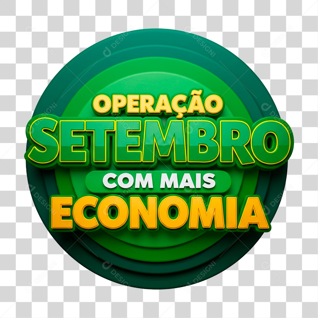 Selo 3D Operação Setembro com Mais Economia PNG Transparente